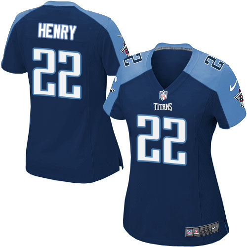 Women's Elite Derrick Henry Nike Jersey Navy Blue Alternate - #22 NFL Tennessee Titans